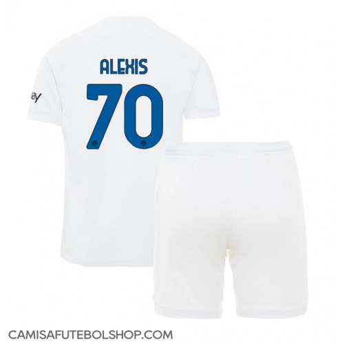 Camisa de time de futebol Inter Milan Alexis Sanchez #70 Replicas 2º Equipamento Infantil 2023-24 Manga Curta (+ Calças curtas)